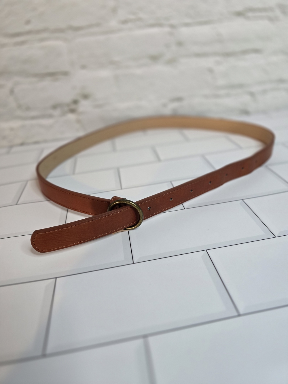 Aeropostale Brown Double-Ring Casual Leather Belt 39"x3/4"